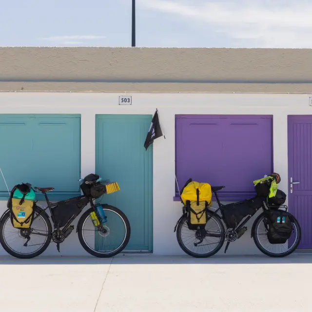 Halte vélos sur la plage du Tréport